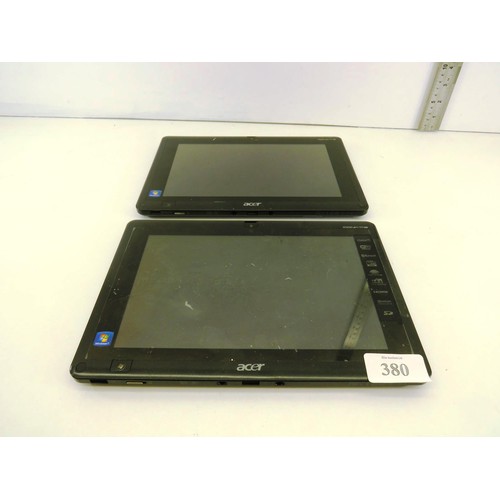 380 - PAIR OF ACER 10.1 HD TOUCH 1COMA TAB W500P-POWER UP