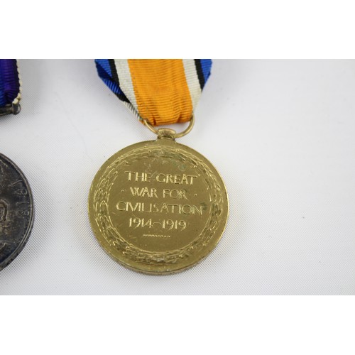 439 - WW1 Medal Pair & Original Long Ribbons Named 5299 Pte J. Boon Middlesex Regt