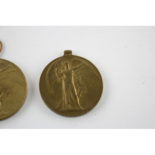 451 - 3 x WW1 Victory Medals to Cpl Butterworth MGC, Dvr Whitfield RA & Pte Broadbent