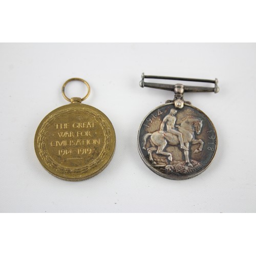 455 - WW1 Medal Pair Named 8194 Pte R. Jones Liverpool Regt