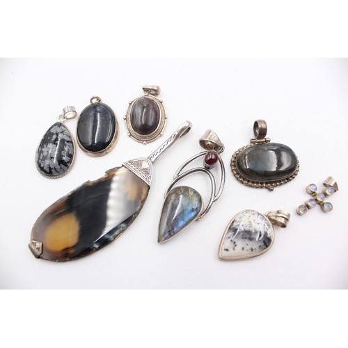 478 - 8 X .925 Gemstone Pendants (90g)