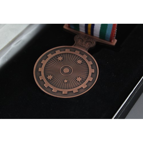 479 - 2 x Boxed Medals Inc Womens Voluntary Service & Anniversary of National Service