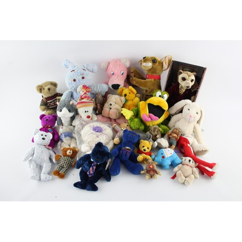 493 - Job Lot Assorted TEDDY BEARS/SOFT TOYS Inc Boxed, Tv/Film, Ty Etc