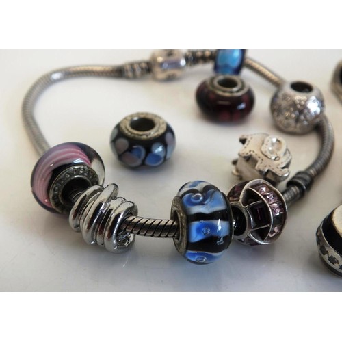 241 - BRANDED FASHION SILVER CHARM BRACELETS & CHARMS INCLUDES PANDORA & TROLLBEADS