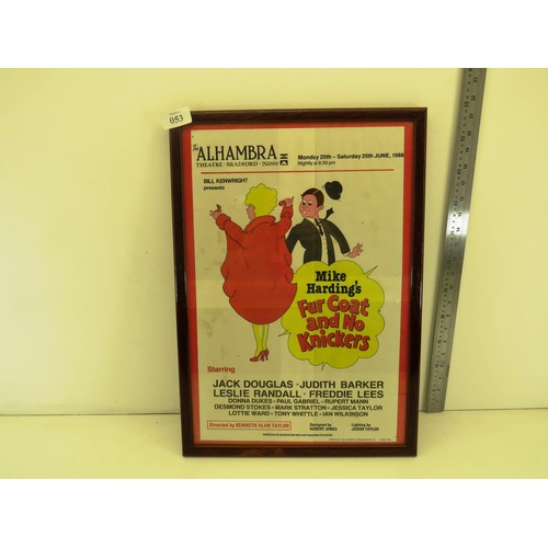 53 - FRAMED THEATRE POSTER- THE ALHAMBRA THEATRE BRADFORD- MIKE HARDINGS 