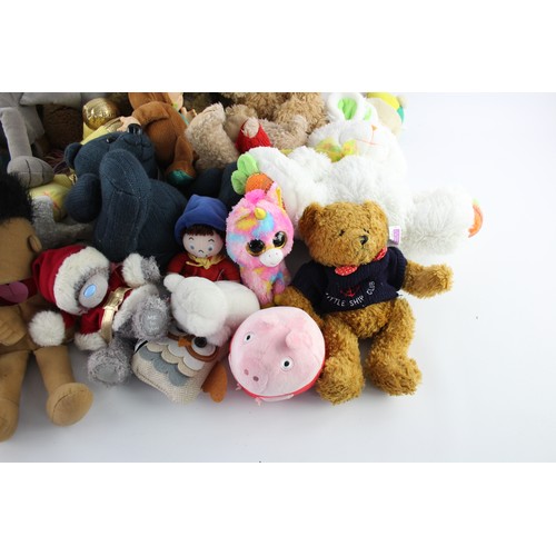 505 - Job Lot Assorted TEDDY BEARS/SOFT TOYS Inc Ty, Peppa Pig, Walker Etc