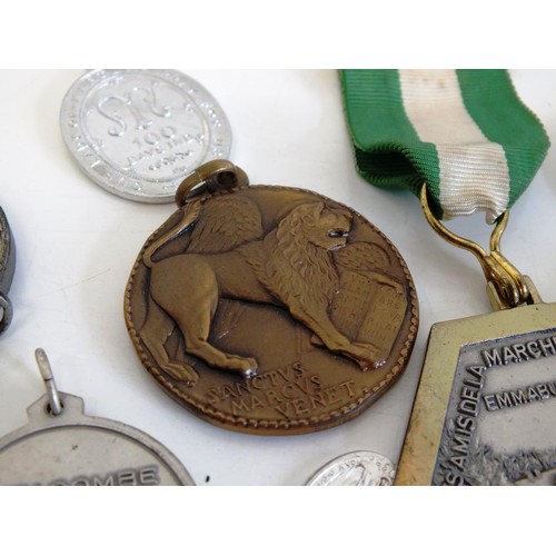 245 - COLLECTION OF RELIGIOUS THEMED MEDALS, FOBS & BADGES