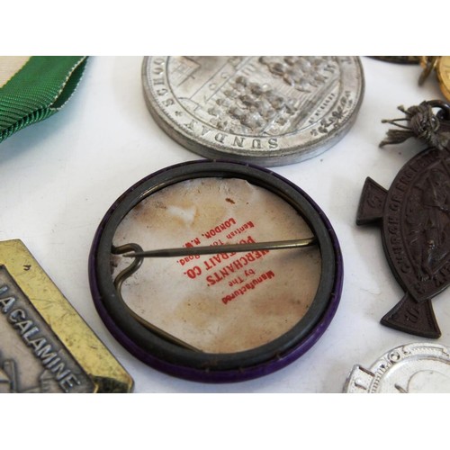 245 - COLLECTION OF RELIGIOUS THEMED MEDALS, FOBS & BADGES