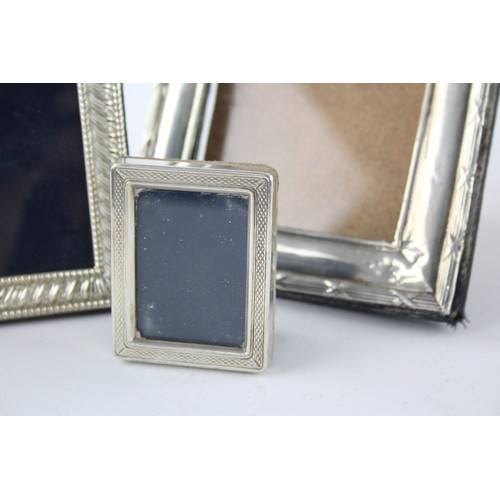 511 - 3 x Assorted Hallmarked .925 STERLING SILVER Photo Frames 357g