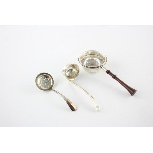 523 - 3 x Assorted .925 STERLING SILVER Sugar Sifter & Ladles (79g)