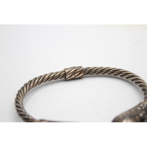 554 - 2 X .925 Bracelets Including A Dragon Design And Leopard (61g)