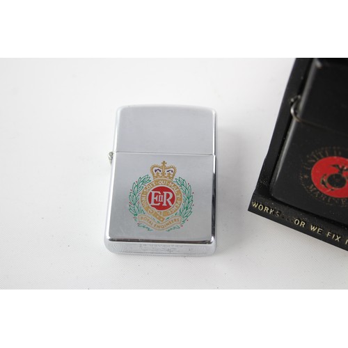 587 - 2 x Assorted ZIPPO Cigarette Lighters Inc Boxed, Royal Etc