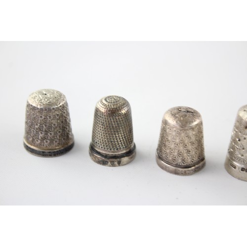 603 - 7 x Antique / Vintage .925 STERLING SILVER Thimbles Inc Charles Horner Etc (27g)