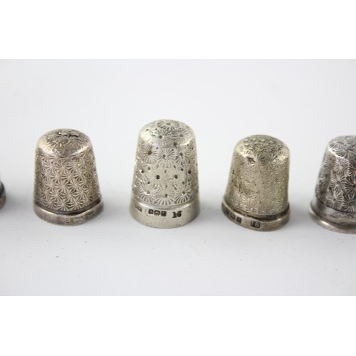 603 - 7 x Antique / Vintage .925 STERLING SILVER Thimbles Inc Charles Horner Etc (27g)