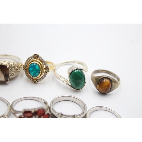 610 - 12 X .925 Gemstone Set Rings (57g)