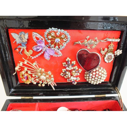 50 - JEWELLERY BOX FULL OF VARIOUS COSTUME JEWELLERY