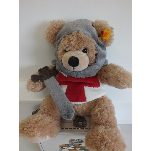 47 - STEIFF 'KNIGHT' BEAR IN STEIFF SUITCASE