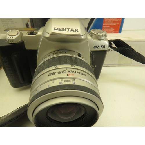 347 - PENTAX CAMERA AND OLYMPUS COLOUR PRINTER KODAK EASY SHAPE G600 PRINTER DOCK, HAMA SLIDES, GEPE SLIDE... 