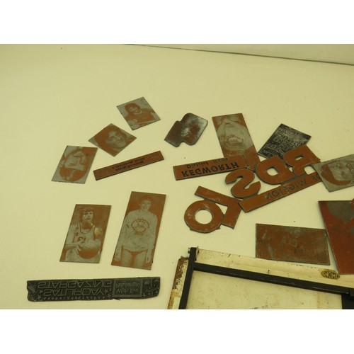 437 - T Bar Drawing / Photo Board w/ Letter Press Printing Plates