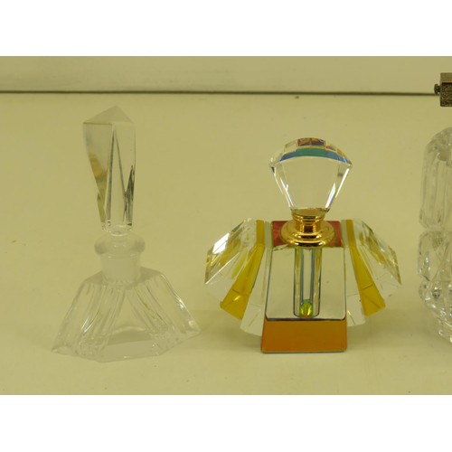 533 - 7 x Assorted PERFUME BOTTLES Inc Art Deco, Crystal, Glass Stoppers Etc