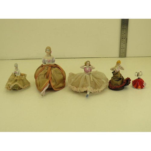 537 - 5 x Porcelain Lady Ornaments Inc Bell, Royal Doulton Etc