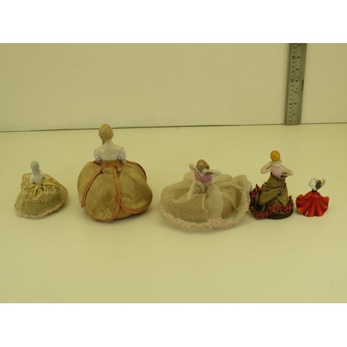 537 - 5 x Porcelain Lady Ornaments Inc Bell, Royal Doulton Etc