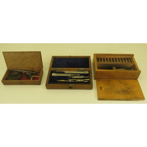 553 - 3 x Cased DESK ACCESSORIES Inc Scales, Technical Drawing Tools