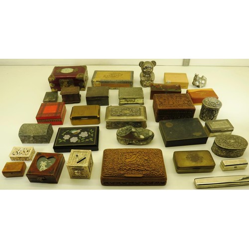 573 - 30 x Assorted BOXES Inc Wooden, Carved, Brass, Metal, Etc