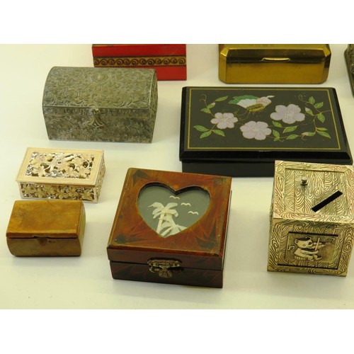 573 - 30 x Assorted BOXES Inc Wooden, Carved, Brass, Metal, Etc