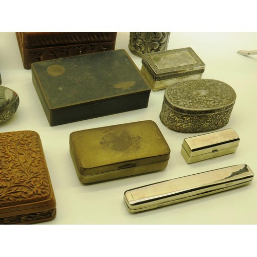 573 - 30 x Assorted BOXES Inc Wooden, Carved, Brass, Metal, Etc