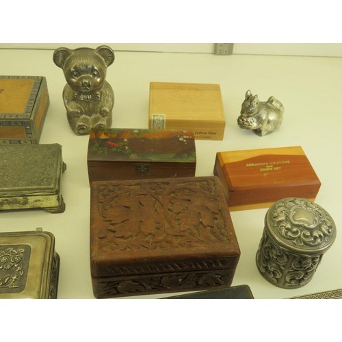 573 - 30 x Assorted BOXES Inc Wooden, Carved, Brass, Metal, Etc