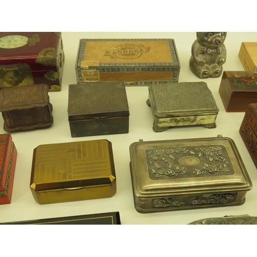 573 - 30 x Assorted BOXES Inc Wooden, Carved, Brass, Metal, Etc