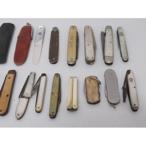 601 - 20 x Assorted Small Pocket KNIVES Inc Smokers Knives, Pen Knives Etc