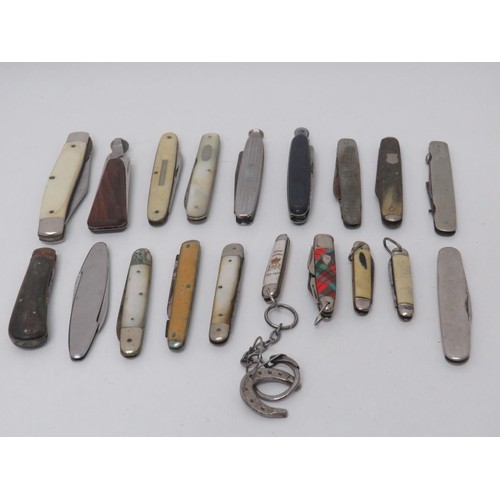 609 - 19 x Vintage Assorted Small Pocket KNIVES Inc Smokers Knives, Pen Knives Etc