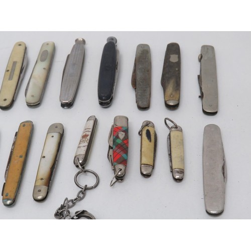 609 - 19 x Vintage Assorted Small Pocket KNIVES Inc Smokers Knives, Pen Knives Etc