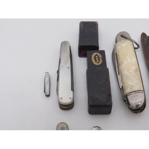 613 - 20 x Vintage Assorted Small Pocket KNIVES Inc Smokers Knives, Pen Knives Etc