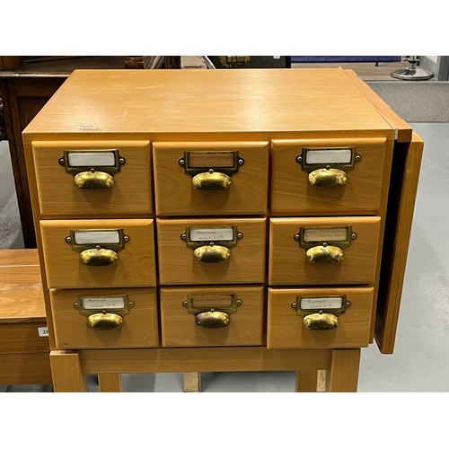 277 - NINE DRAWER HABERDASHERY CABINET CARD INDEX HOLDER