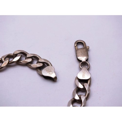 28 - TWO STERLING SILVER CURB LINK BRACELETS 9