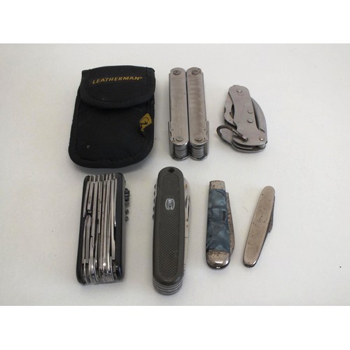 37 - FIVE POCKET KNIVES INCLUDES MILITARY and MULTI TOOL