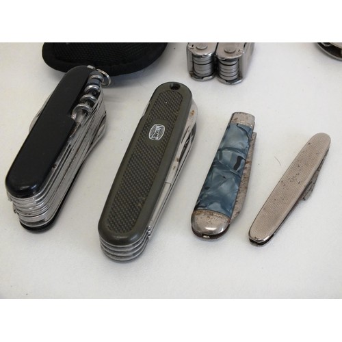 37 - FIVE POCKET KNIVES INCLUDES MILITARY and MULTI TOOL