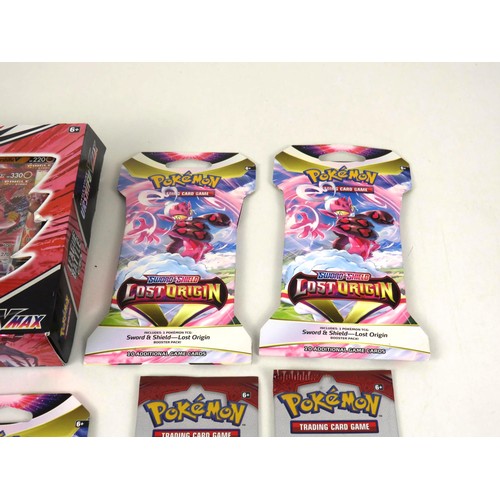 9 - POKEMON LEAGUE BATTLE DECK, 4 x SWORD AND SHIELD PACKS AND 3 x SUN AND MOON - ALL UNOPENED