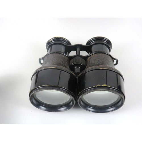 10 - TWO SETS OF BINOCULARS BOTH WITH LEATHER CARRYCASES INCLUDES IRIS DE PARIS BULLDOG FIELD/OPERA GLASS... 