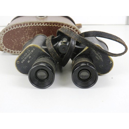 35 - AND MILITARTY FIELD BINOCULARS IN LEATHER CARRY CASE