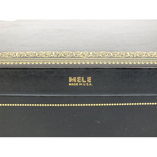 132 - LARGE MELE JEWELLERY BOX OF COSTUME JEWELLERY INCLUDING EARRINGS, BRACELETS, RINGS ETC