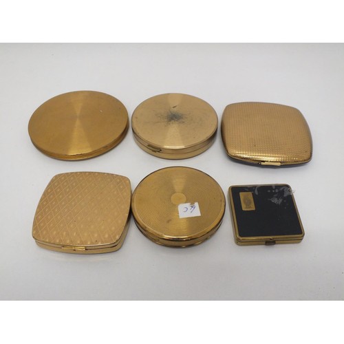 48 - 6 X ASSORTED COMPACTS INCLUDES MIMOSA, COTY, MELISSA ETC