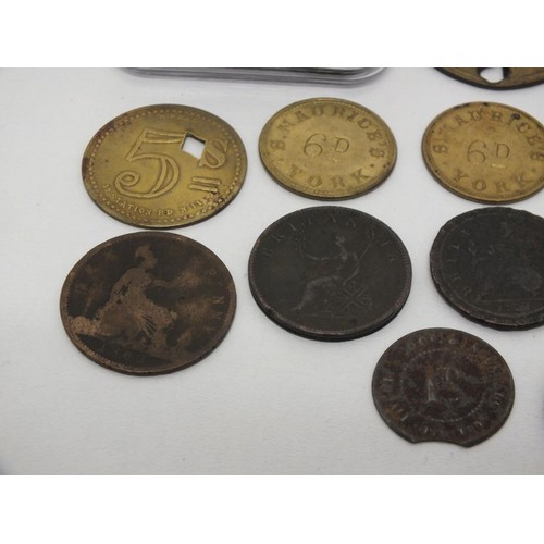 88 - OLD COINS, TOKENS, PIT CHECKS, BADGES ETC