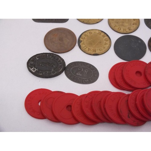 95 - 22 x OLD CO-OP TOKENS PLUS OTHER COINS AND TOKENS