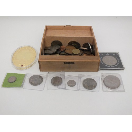 98 - BOX OF COINS INCLUDING THE KINGS OF 1936 COMMEMORATIVE COIN