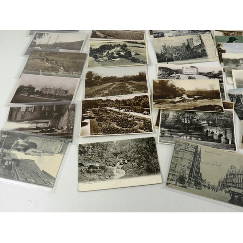 120 - APPROXIMATELY 100 x YORKSHIRE POSTCARDS, DONCASTER RACES, GRASSINGTON, WHITBY, HARROGATE, BRIDLINGTO... 