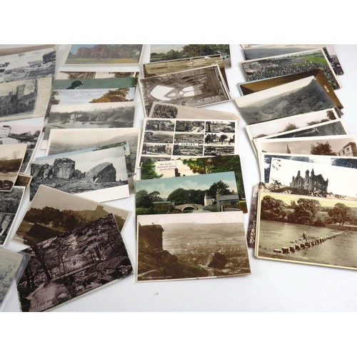 120 - APPROXIMATELY 100 x YORKSHIRE POSTCARDS, DONCASTER RACES, GRASSINGTON, WHITBY, HARROGATE, BRIDLINGTO... 